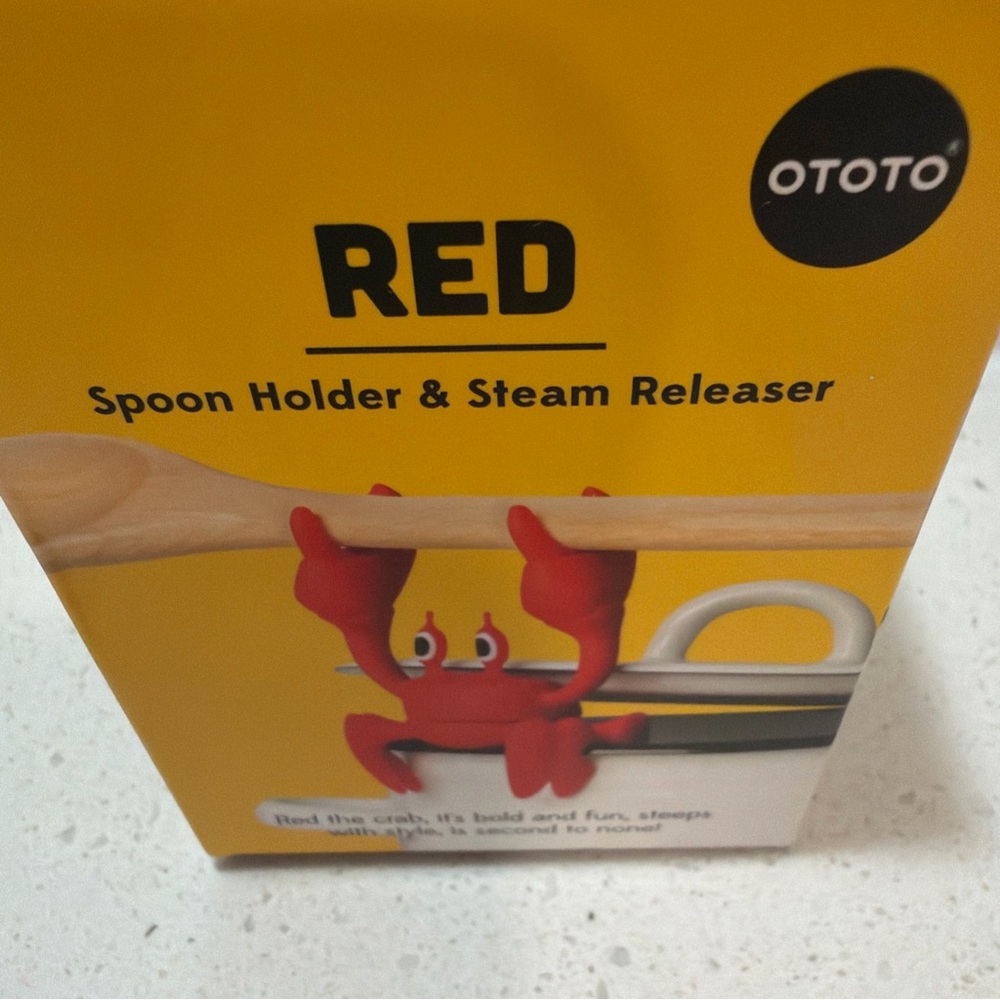OTOTO Red the Crab Silicone Spoon Holder / Steam Releaser Kitchen Gadget - NEW - Picture 2 of 5